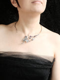 Open necklace Raspberry sterling silver plant jewelry