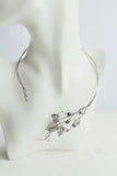 Open necklace Raspberry sterling silver plant jewelry