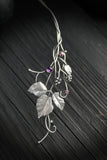 Open necklace Raspberry sterling silver plant jewelry