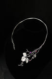 Open necklace Raspberry sterling silver plant jewelry