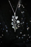 Maidenhair fern pendant Plant silver jewelry Forest necklace