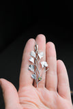 Maidenhair fern pendant Plant silver jewelry Forest necklace