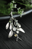Mistletoe silver pendant Artisan jewelry
