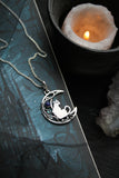 Moon cat pendant Silversmithing necklace
