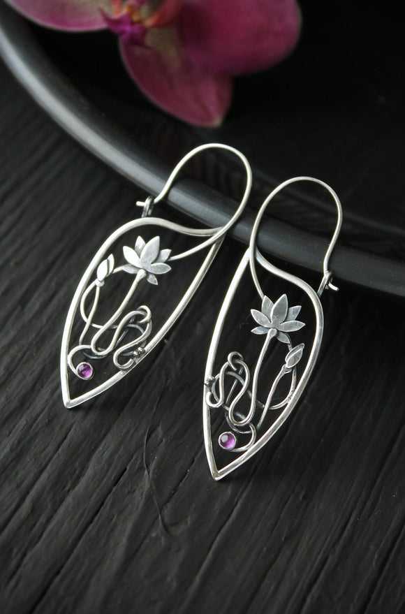 Lotus flower earrings for wedding Bridal jewelry