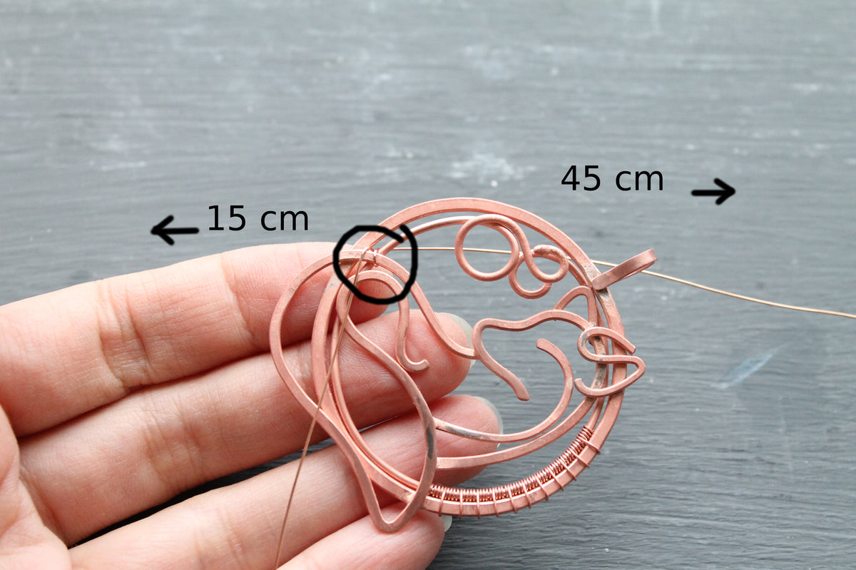 Wire wrapped jewelry tutorial Fox pendant copper wire tutorial