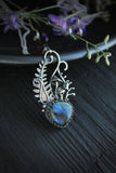 Mushroom necklace with labradorite Silversmithing