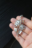 Sunflower pendant Hand fabricated jewelry Silversmithing
