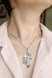 Cow Parsley plant pendant Sterling silver Botanical necklace