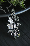 Cow Parsley plant pendant Sterling silver Botanical necklace