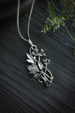Cow Parsley plant pendant Sterling silver Botanical necklace