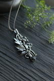 Cow Parsley plant pendant Sterling silver Botanical necklace