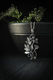 Cow Parsley plant pendant Sterling silver Botanical necklace