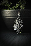 Cow Parsley plant pendant Sterling silver Botanical necklace