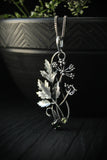 Cow Parsley plant pendant Sterling silver Botanical necklace