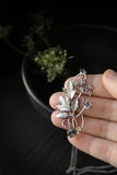 Cow Parsley plant pendant Sterling silver Botanical necklace