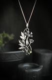 Cow Parsley plant pendant Sterling silver Botanical necklace