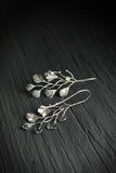 Botanical earrings with maidenhair fern leaves