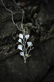 Maidenhair fern pendant Plant silver jewelry Forest necklace