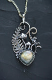 Mushroom necklace with labradorite Silversmithing