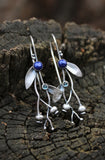 Blueberry silver earrings Artisan jewelry
