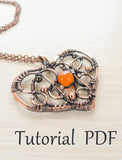 Jewelry tutorial DIY project - PDF Tutorial - wire wrapped necklace - copper soldering