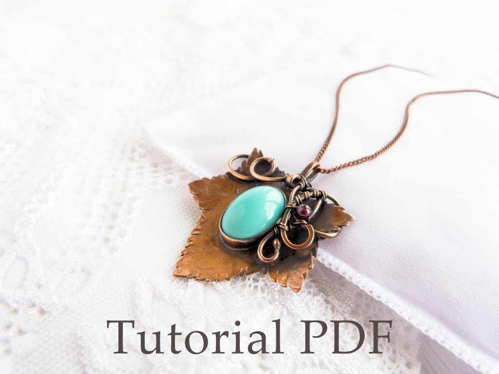 Copper Wire Cabochon Wrap Tutorial Jewelry DIY Project Leaf