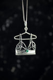 Silver bra artisan pendant Hand-fabricated jewelry