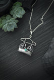 Silver bra artisan pendant Hand-fabricated jewelry