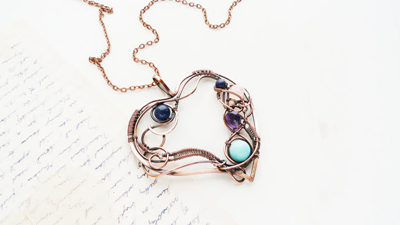 Free jewelry tutorial - Wire copper Heart