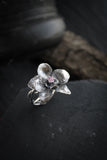 Flower ring Orchid silver jewelry proposal ring Elven style