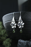 Daffodil flower earrings Silver botanical jewelry Floral bridal earrings