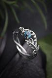 Fern ring Elven silver engagement ring Artisan jewelry