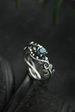 Fern ring Elven silver engagement ring Artisan jewelry