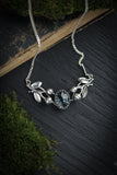 Blueberries necklace silver Plant jewelry Berries jewelry Forest elven necklace Woodland jewelry