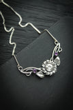 Sunflower necklace Plant jewelry Floral elven pendant