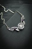 Sunflower necklace Plant jewelry Floral elven pendant