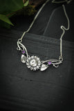 Sunflower necklace Plant jewelry Floral elven pendant