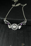 Sunflower necklace Plant jewelry Floral elven pendant