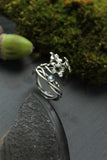 Hyacinth silver ring Adjustable floral ring Botanical jewelry