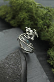 Hyacinth silver ring Adjustable floral ring Botanical jewelry