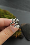 Hyacinth silver ring Adjustable floral ring Botanical jewelry