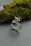 Hyacinth silver ring Adjustable floral ring Botanical jewelry