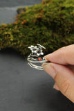 Hyacinth silver ring Adjustable floral ring Botanical jewelry