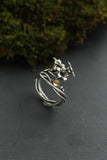 Hyacinth silver ring Adjustable floral ring Botanical jewelry