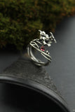 Hyacinth silver ring Adjustable floral ring Botanical jewelry