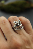 Hyacinth silver ring Adjustable floral ring Botanical jewelry