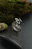 Hyacinth silver ring Adjustable floral ring Botanical jewelry