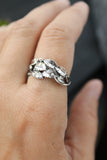 Silver leaves ring | Unisex plant jewelry | Elven ring