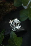 Ivy leaves ring, Sterling silver, Elven proposal ring